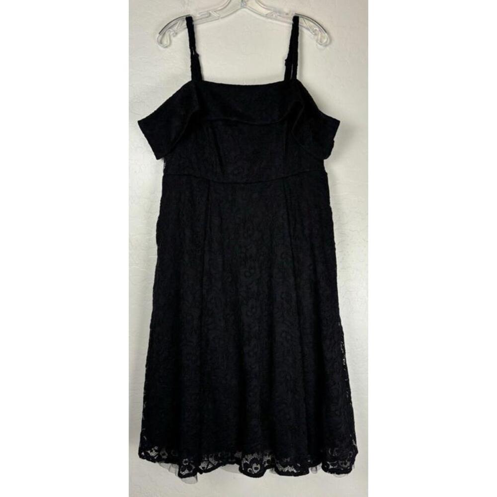 NEW Torrid Black Lace Off The Shoulder‎ Goth Feminine Skater Dress 14 0426